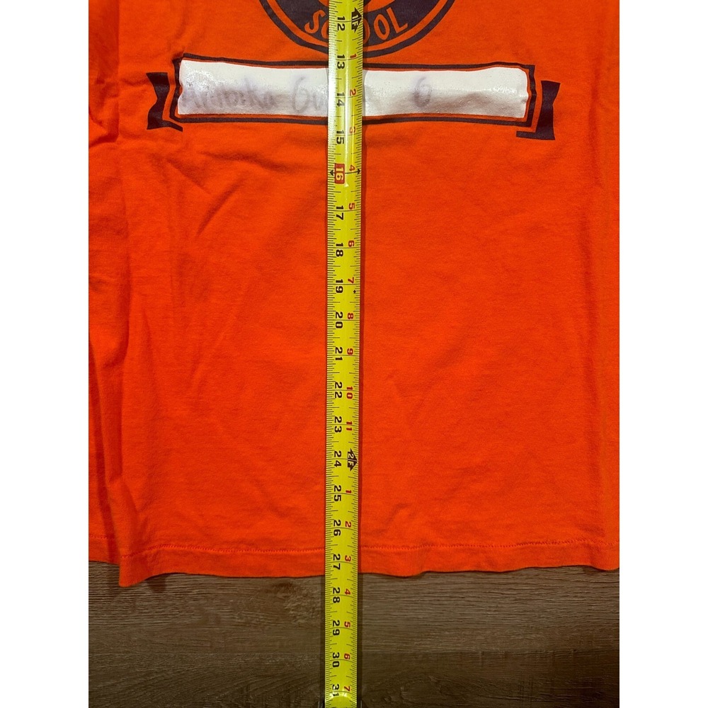 Vintage Champion T Shirt Mens M Orange Graphic Print School Short Sleeve 90s‎ - Picture 8 of 10